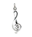 Charm de plata esterlina con clave de sol .925 x 1 Music Charms Muscian