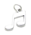 Breloque note de musique en argent sterling .925 x 1 Breloques Notes de musique de musicien