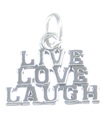 Live Love Laugh charm i sterling silver .925 Living Loving Laughing