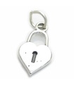 Ciondolo in argento sterling con lucchetto a forma di cuore .925 x 1 ciondoli con lucchetti Love Hearts