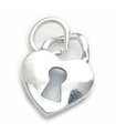 Heart Padlock sterling silver charm .925 x 1 Love Hearts Padlocks charms