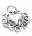 Heart with Hugs and Kisses sterling silver charm .925 x 1 Love charms