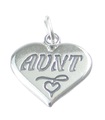 Aunt Hjärta sterling silver charm .925 x 1 Hjärtan Tanter Familj charm