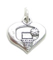 Basketball sterling silver charm .925 x 1 Sports and Basket Ball charms