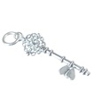 Chiave fantasia con ciondolo in argento sterling con cuori .925 x 1 ciondoli chiavi d'amore