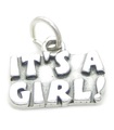 Es ist ein Mädchen Sterling Silber Charm .925 x 1 New Born Baby Charms