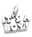 Its a Boy sterling silver charm .925 x 1 New Born babies charms