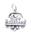 Just Married sterling silver charm .925 x 1 Bröllop charm