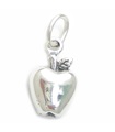 Breloque Pomme 2D en argent sterling .925 x 1 Breloques Pommes Fruits Fruits Pomme