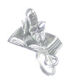 Bookworm sterling silver charm .925 x 1 Book Worm Reader Läsning charm