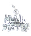 Medelsyster charm i sterling silver .925 x 1 Systrar Familjecharm