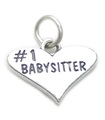 Breloque en argent sterling Baby Sitter numéro un .925 x 1 Breloques de garde d'enfants