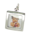 Double sided plain photo sterling silver charm pendant .925 x 1 Photos