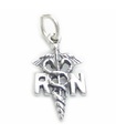 Charm de plata esterlina enfermera titulada RN .925 x 1 Charms médicos de enfermería