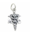 MD Charm de plata de ley para Doctor en Medicina .925 x 1 Charms de Doctor