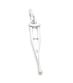 Breloque béquille en argent sterling .925 x 1 breloques médicales jambe cassée