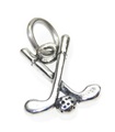 Ciondolo in argento sterling con mazze da golf e pallina .925 x 1 Ciondoli per il golf