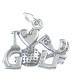 I Love Golf sterling silver charm .925 x 1 Golfande golfspelare