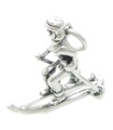 Skidåkare sterling silver charm .925 x 1 Skidåkare Skidåkning berlocker