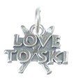 Charme en argent sterling Love to Ski .925 x 1 Charmes de skieur de ski