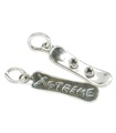 Snowboard charm i sterlingsilver .925 x 1 Snowboarder Snowboarding