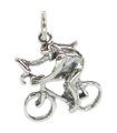 Female Lady Bike Rider .925 x 1 Womens Bikes Racing Bicycle charms