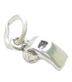 Winzige Schiedsrichterpfeife Sterling Silber Charm .925 Fußball Fußball Charms