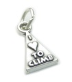 I Love to Climb charm i sterling silver .925 x 1 Climbing Climber berlocker