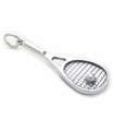 Raquette de tennis breloque en argent sterling .925 x 1 breloque raquette