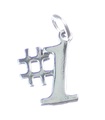 Number One sterling silver charm .925 x 1 Winners Winner Win charms