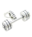 Barbell sterling silver charm .925 x 1 Barbells Bar Bell Weights berlocker