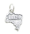 Brasilien karta sterling silver charm .925 x 1 brasilianska land charm