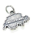 Carte de la Suisse charme en argent sterling .925 x 1 charmes de pays suisses