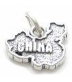 Charm carte de la Chine en argent sterling .925 x 1 Charms de pays