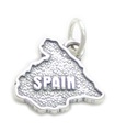 Charm de plata de ley con mapa de España .925 x 1 Charms del país de España