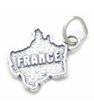 Carte de France charme en argent sterling .925 x 1 Cartes françaises charmes de pays