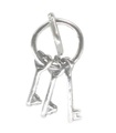 Sleutels aan ring KLEINE sterling zilveren bedel .925 x 1 Police Prison charms