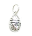 Easter egg sterling silver charm .925 x 1 Eastr Easta Eggs charms