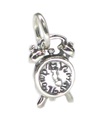 Charm de plata esterlina con reloj despertador .925 x 1 Charms de relojes