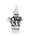 Breloque en argent sterling Fries Chips .925 x 1 breloques de restauration rapide