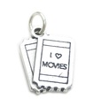 Ich liebe Filme Sterling Silber Charm .925 x 1 Film Film Kino Charms