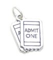 Admit One biljetter charm i sterling silver .925 x 1 Film Cinema charm