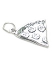 Pizza Slice charm i sterling silver .925 x 1 Pizzor Piza Pisa berlocker