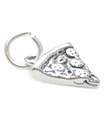 Pizza Slice liten charm i sterling silver .925 x 1 Pizzor Piza Pisa berlocker