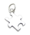 Jigsaw Piece sterling silver charm .925 x 1 Autism Autistic Puzzle charm