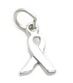 AIDS Awareness ribbon sterling silver charm .925 x 1 Charity Ribbons