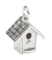 Charm Bird Box en plata de ley .925 x 1 Colgantes Birdhouse Birdbox para pájaros