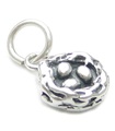 Bird Nest With Eggs sterling silver charm .925 x 1 Bird Nests Egg charms