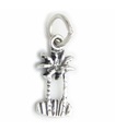 Palm Trees Petite breloque en argent sterling .925 x 1 Breloques de vacances