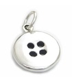 Button sterling silver charm .925 x 1 Clothing Buttons charms